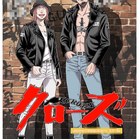 クローズ風のマンガ似顔絵でウェルカムボードを制作しました