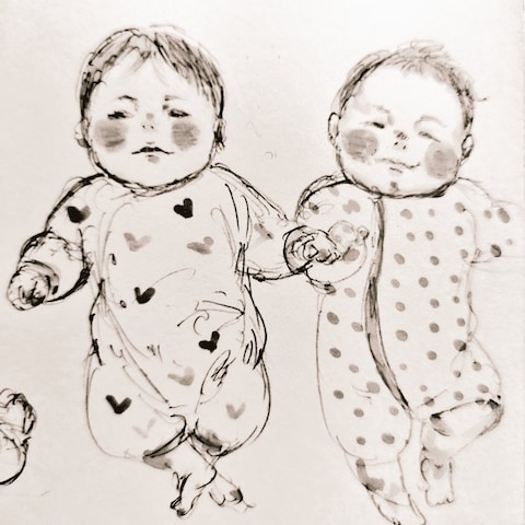赤ちゃんのデッサン画