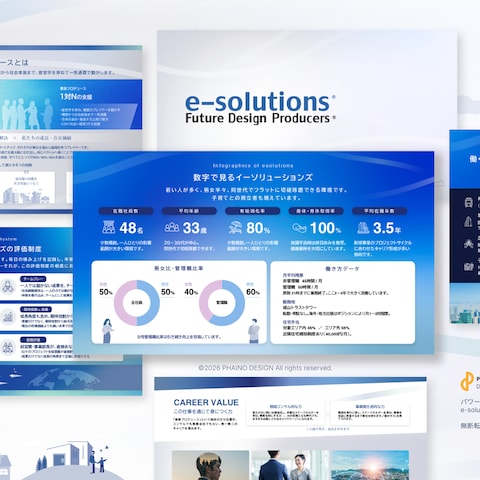 イーソリューションズ様 パワーポイント会社紹介資料デザイン