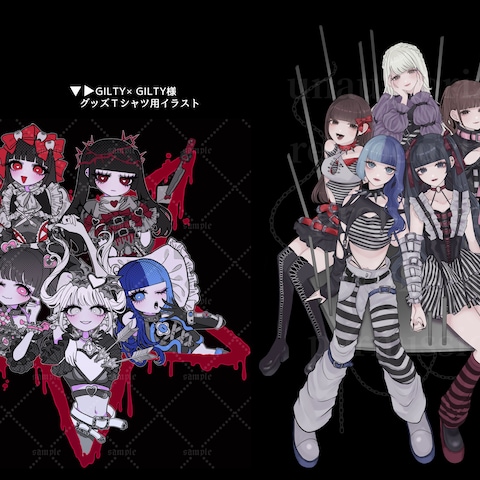 GILTY×GILTY様グッズＴシャツイラスト