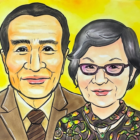 義理の両親へのプレゼント似顔絵
