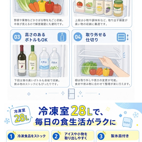 【ECクリエイティブ】simplus 冷蔵庫小型2ドア90L