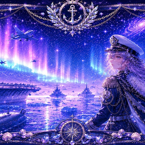 銀河とオーロラの幻想海軍ヘッダー