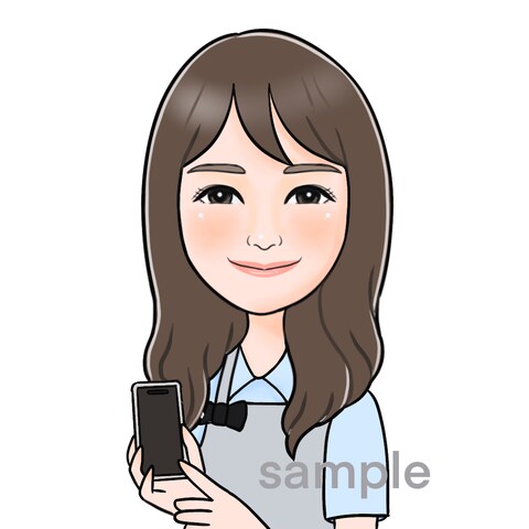 携帯を持つ似顔絵アイコン