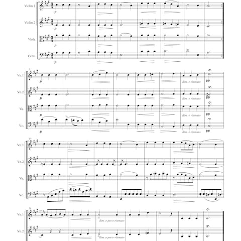 ブルグミュラー25の練習曲より アヴェマリア 弦楽四重奏版