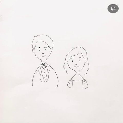 ウェディング　似顔絵　