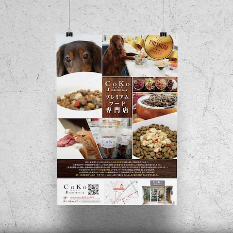 CoKo犬と猫のご飯やさん　展示会ポスター