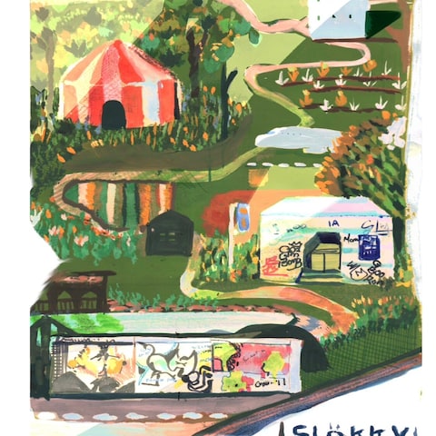 ポスター　旅行記　イラスト　作成