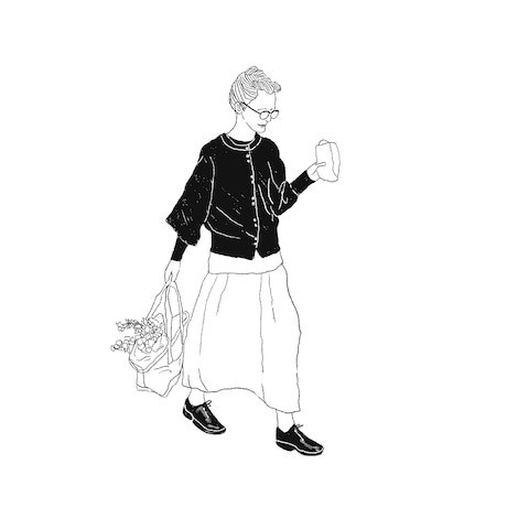 花束を持つ女性