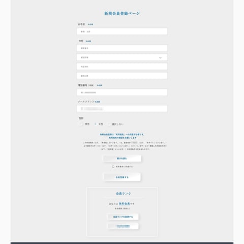 ビジネスマッチングサイト 会員登録画面 UI設計例