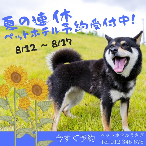 架空のペットホテル予約の広告デザインです