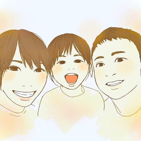 家族写真のイラスト化