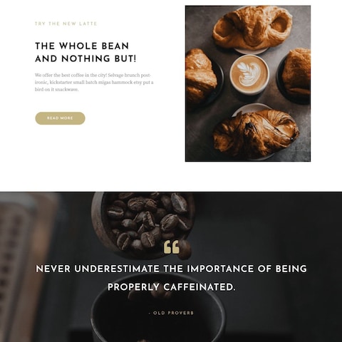 コーヒーショップのホームページ
