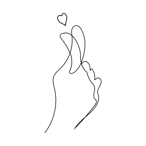 一筆書き指ハート