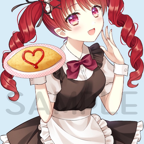 紅葉りほさん　メイド服イラスト