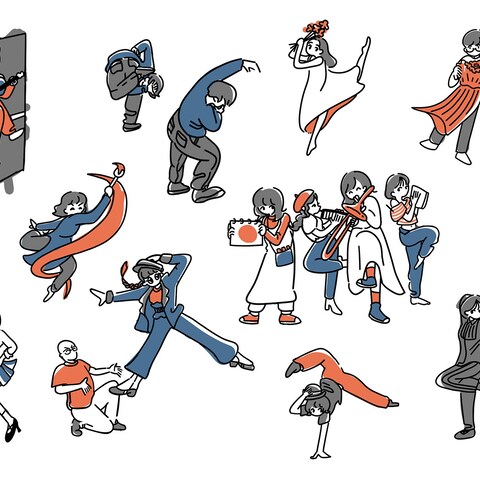 友人の似顔絵スケッチ