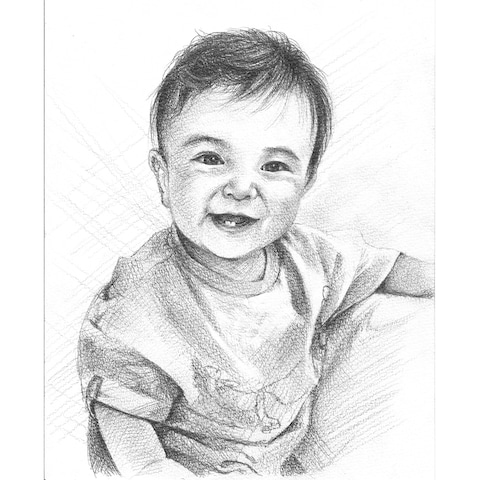 赤ちゃん鉛筆画