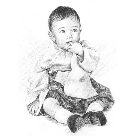 赤ちゃん鉛筆画
