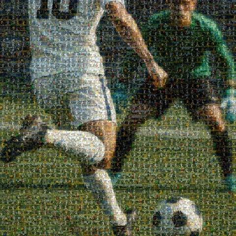 サッカー部の青春モザイクアート