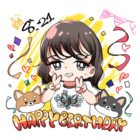 似顔絵お誕生日イラスト