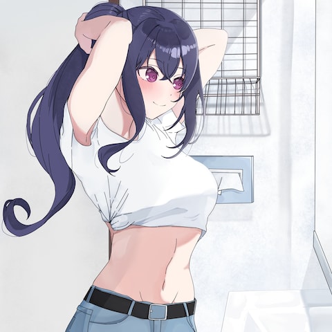 　背景あり女の子イラスト