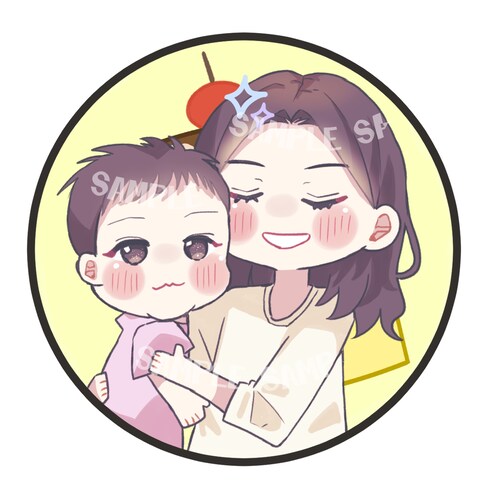 【親子の似顔絵アイコン】