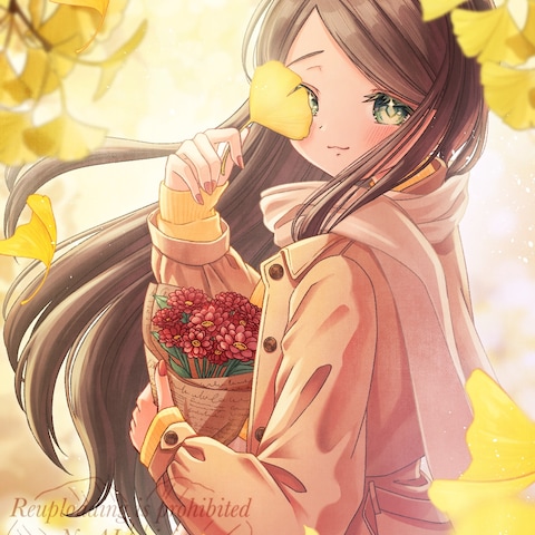 イチョウと女の子