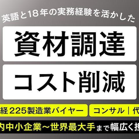 日経225大手グローバルメーカーでの15年間の資材購買経験