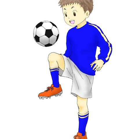 サッカー少年のシンプルイラスト制作例