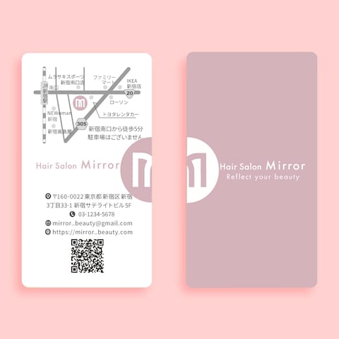 ヘアサロン　Mirror様　ショップカード