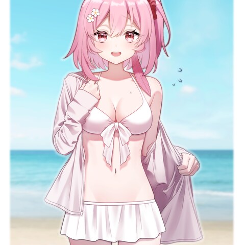 背景ありイラスト（水着）