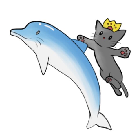 イルカと飛ぶロイ王子