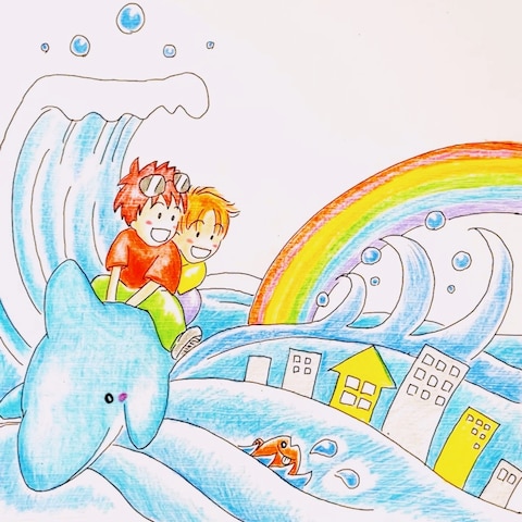 絵本から飛び出した様な温かみあるイラストです