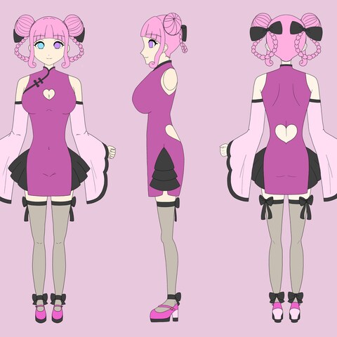 オリジナルキャラクターの3面図