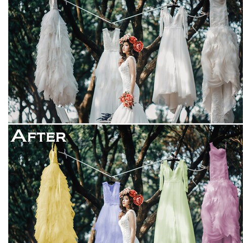 ウェディングドレスのカラー変更例）ご希望の配色に調整します