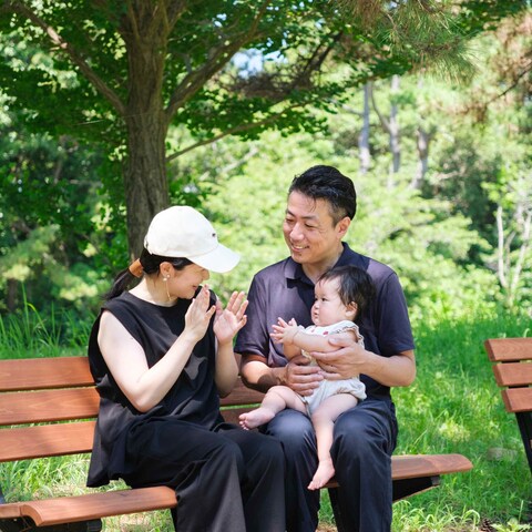 緑豊かな公園でファミリーフォト撮影♩