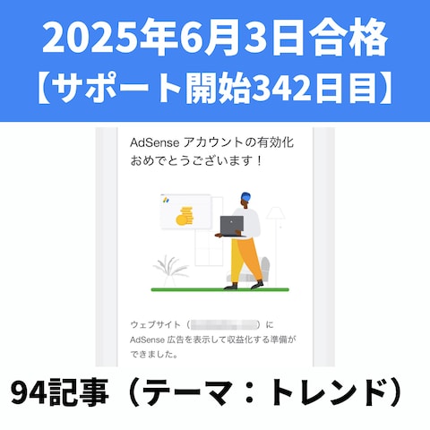 アドセンス審査合格実績⑮