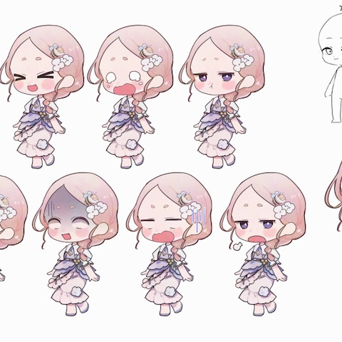 ショート動画で使いやすい！差分いろいろミニキャラセット
