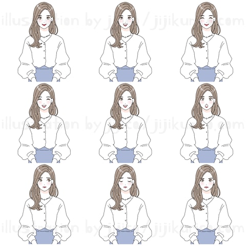 シンプルタッチイラスト（表情差分あり）