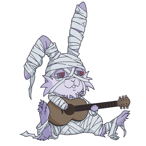 ギターを弾いているウサギ