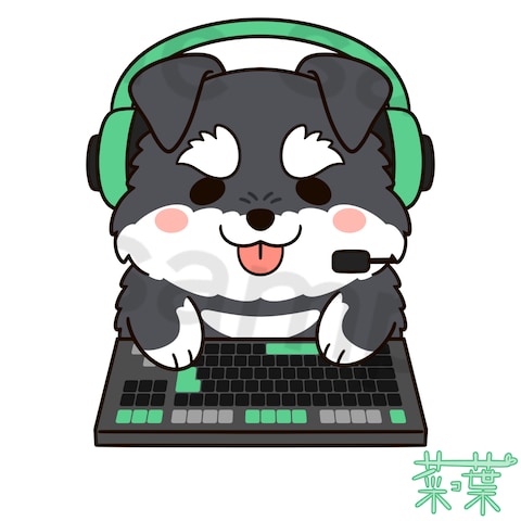 ゲームをするミニチュアシュナウザーさん
