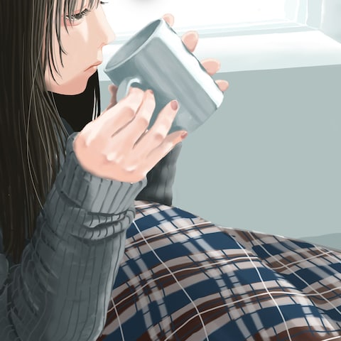自主制作イラスト「ほっとココア」