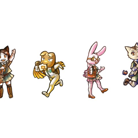 アクリルキーホルダーに向けたカットイラスト
