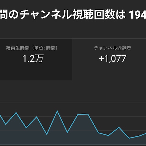 YouTube1ヶ月の実績