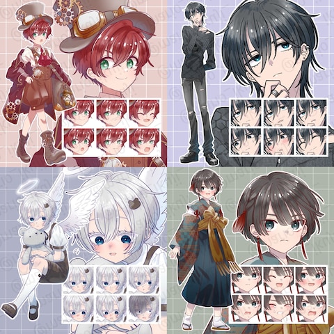 男性立ち絵表情差分