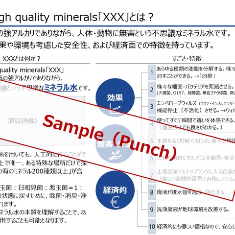 消費財(多用途ミネラルウォーター)のtoC営業用資料作成