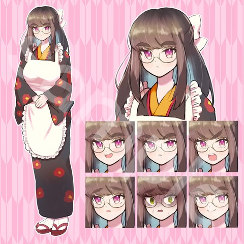 TRPGなどの立ち絵・表情差分サンプル(女性キャラ)