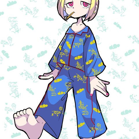パジャマを着た女の子