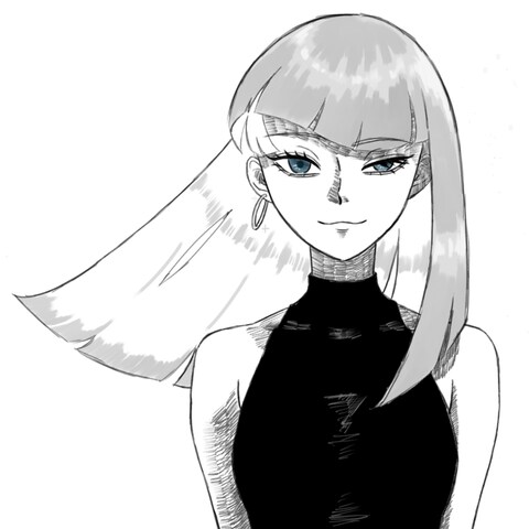 正面顔　片耳イヤリングの女性