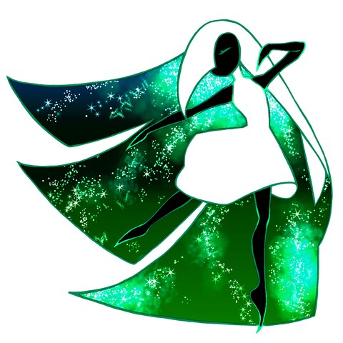 塗り方例　星雲を映す踊り子